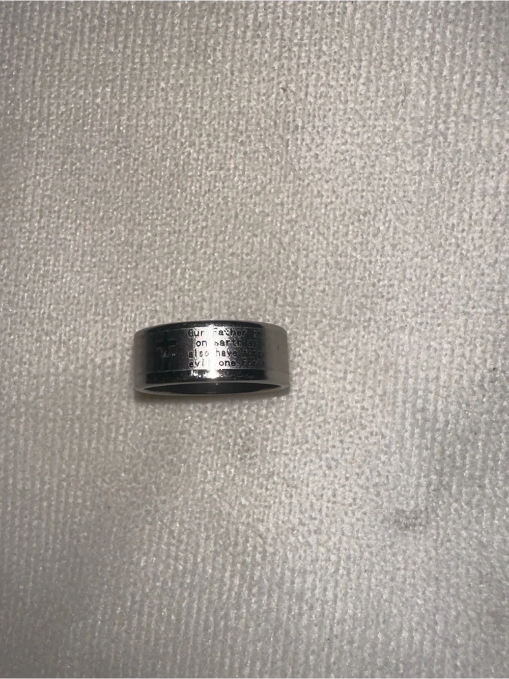 Silver Bible Scripture Band Ring